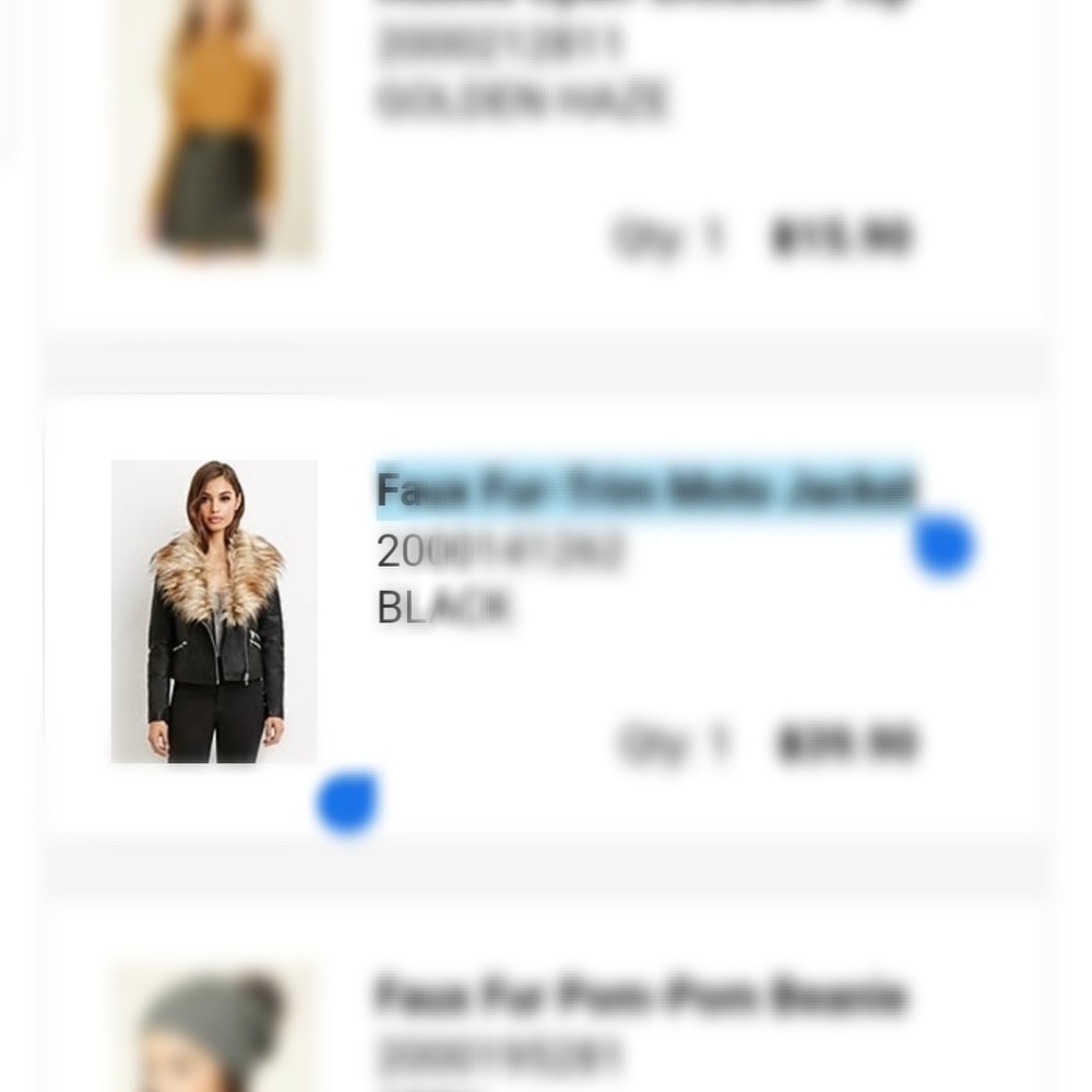 Forever 21 faux leather fur moto jacket